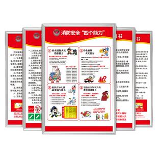 新款消防安全管理制度四个能力三提示标识标牌学校公共场所车间应急预案承诺告知书图示宣传海报贴纸上墙定做