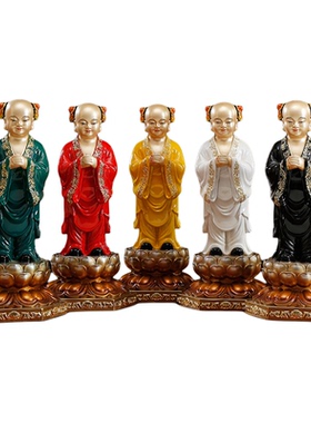 全套五方童子佛幡幡杆佛像纯铜