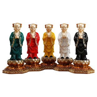 铜雕五方童子像全套五方童子佛幡幡杆寺庙佛堂水陆法会法器用品