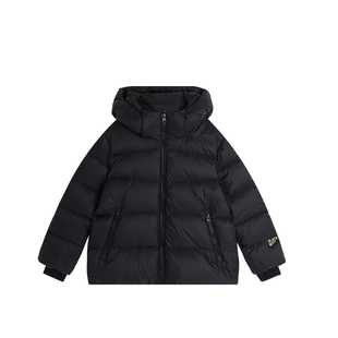 布丁哈鲁冬装女童2025冬季新款儿童长款三防黑金鹅绒羽绒服外套