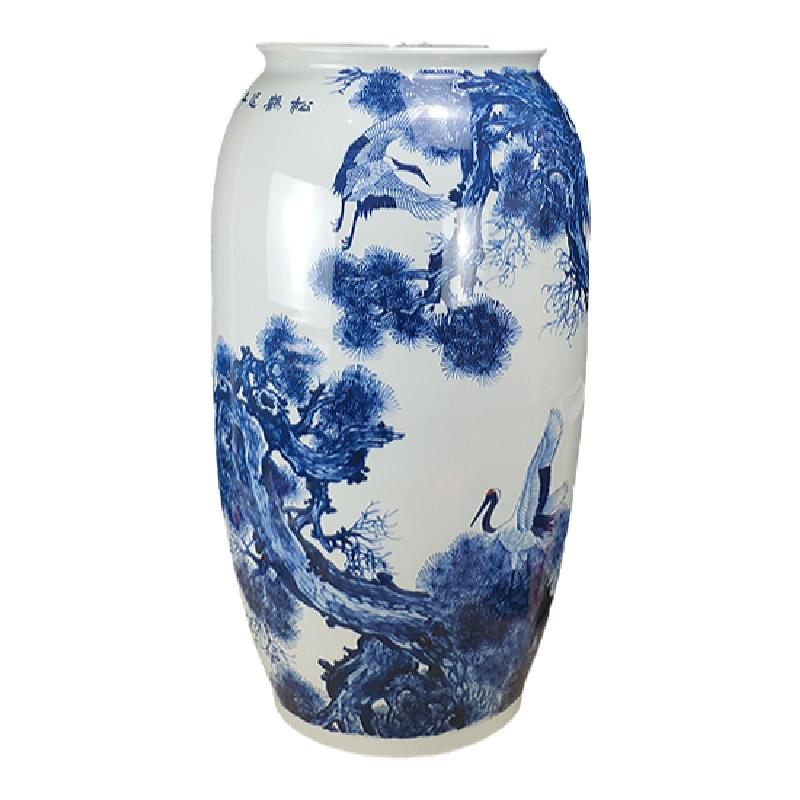 包邮书画缸收纳筒松鹤延年瓷器