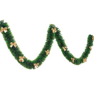 圣诞节装饰彩带彩条藤条橱窗场景布置用品圣诞树挂饰树叶雪花毛条