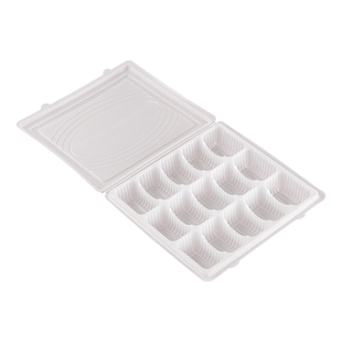 饺子盒一次性水饺连体带盖外卖打包盒高档商用冷速冻加厚塑料包装