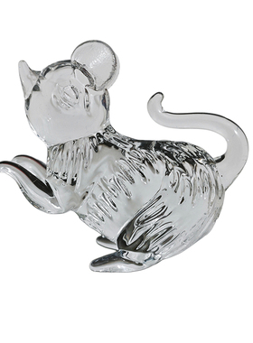 水晶老鼠十二生肖鼠摆件