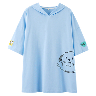 初中生女大码T恤夏装中学生新款少女宽松运动套装大童短裤学院风