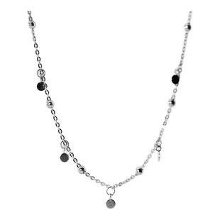 925银圆牌流苏项链女小清新简约光珠少女心锁骨链时尚百搭饰品