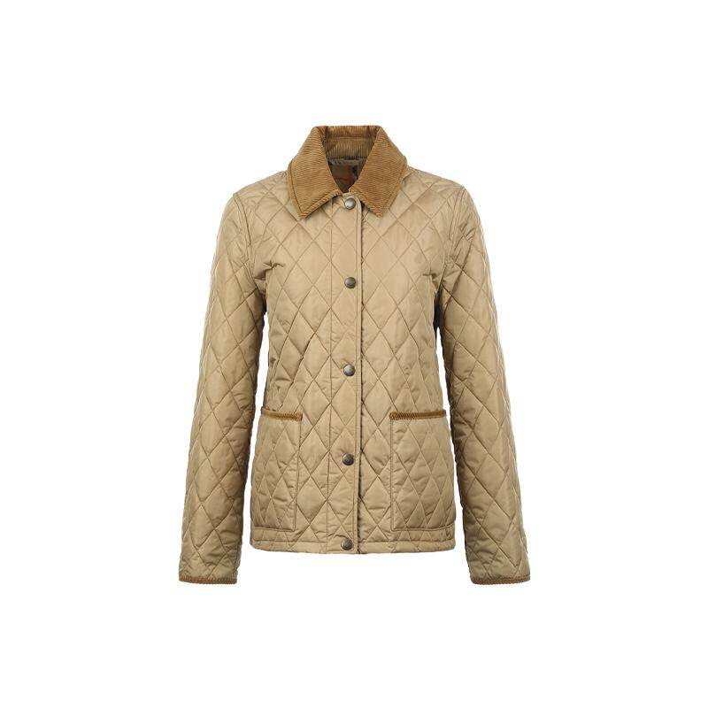 【自营】BURBERRY/博柏利女士秋冬绗缝尼龙翻领短款夹克外套长袖