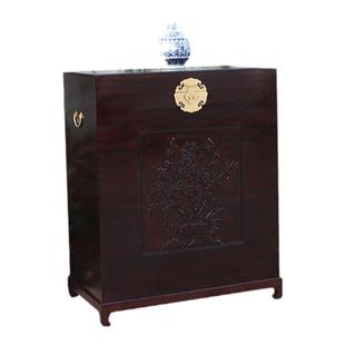 中式原木家具樟木箱陪嫁箱大带底座字画箱沙发边柜实木储物柜定制