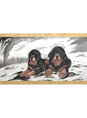 藏獒图 雪域雄风宠物狗犬动物画卷轴挂画 书房客厅装饰画定制订做