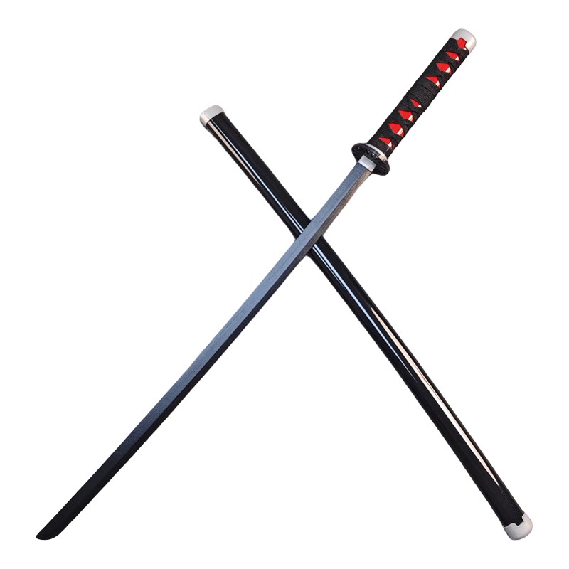 木制鬼灭之刃日轮刀COS漫展道具炭治郎儿童玩具竹木刀带鞘武士刃