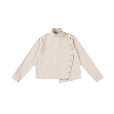 散养文化不规则系扣短款外套夹克