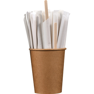 商吉独立装木质咖啡搅拌棒热饮一次性搅拌勺棍棒长柄奶粉搅拌吸管