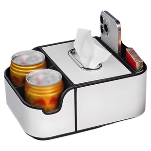 车载扶手箱餐纸纸巾盒汽车手扶箱收纳水杯支架车内储物纸抽盒置物