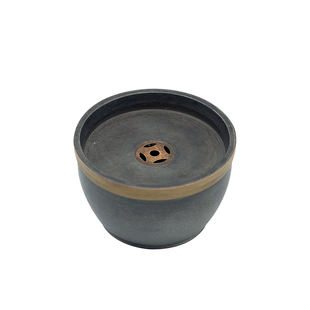 不二学古茶具丨元镇建水 中庸含蓄优雅纯铜水口锡底环纹小巧壶承