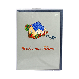 乔迁之喜搬家入宅3D立体创意贺卡祝福新房入住礼物物业送业主