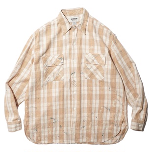 现货折扣 BOWWOW PAINTED PAINTER FLANNEL SHIRT 格子泼墨衬衫