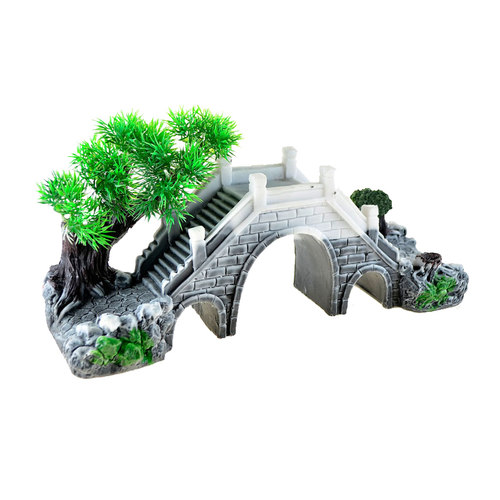 鱼缸小桥造景装饰摆件树脂拱桥假山景观陶瓷桥套餐水族箱装饰小桥