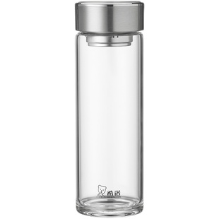 希诺玻璃杯单层加厚带盖办公茶杯男款喝水杯子家用耐高温水杯定制