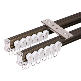 加厚铝合金弯轨窗帘轨道高强度高硬度新品轨道可弯曲窗帘滑槽配件