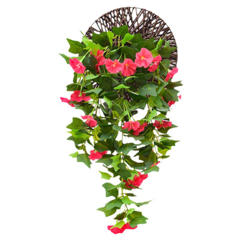 仿真牵牛花喇叭花壁挂花藤条叶子