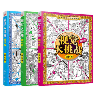 官方正版 视觉大挑战 精华版 3册 金色银色钻石卷 儿童视觉挑战益智游戏书 专注力训练益智开发思维 视觉智力开发记忆力专注力培养