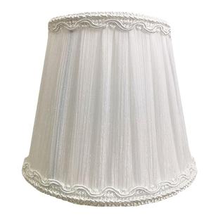 现代夹泡灯罩布艺蜡烛壁灯水晶吊灯尖泡罩 欧式白色E14配件折布罩