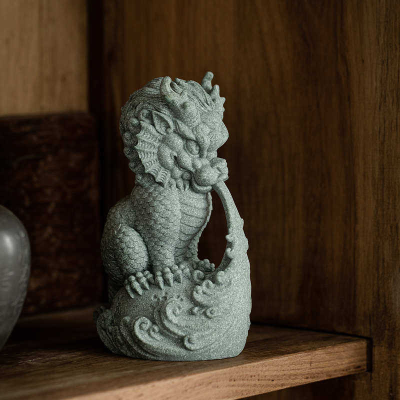 鱼缸造景装饰青砂石招财吸水神兽家居玄关桌面可养功夫茶宠鱼宠