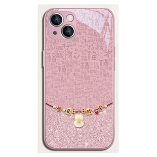 适用iPhone15手机壳招财猫苹果16新款14promax中国风7plus8创意13/12mini小众17高级感11个性x玻璃xr发财xs套