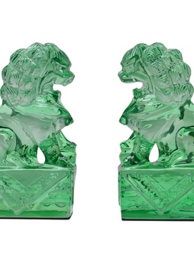新中式树脂狮子摆件一对招财镇宅