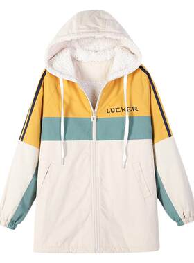 加绒加厚外套少女秋冬装新品