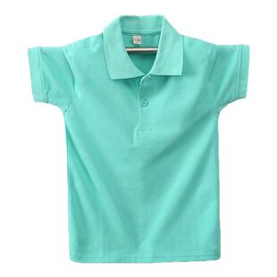 夏季男童纯棉短袖新款幼儿园polo衫校服初中上衣女童白色班服T恤