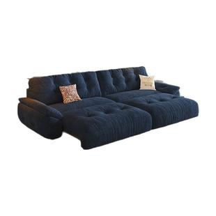 帕沙曼云朵沙发床电动布艺小户型客厅复古风伸缩两用沙发雪尼尔