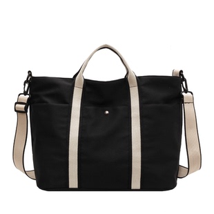 轻便防水尼龙布袋单肩包女大容量托特包手提通勤包短途行李袋健身