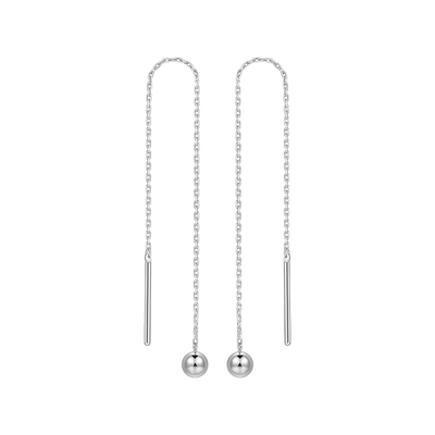 明牌珠宝铂金圆珠耳线