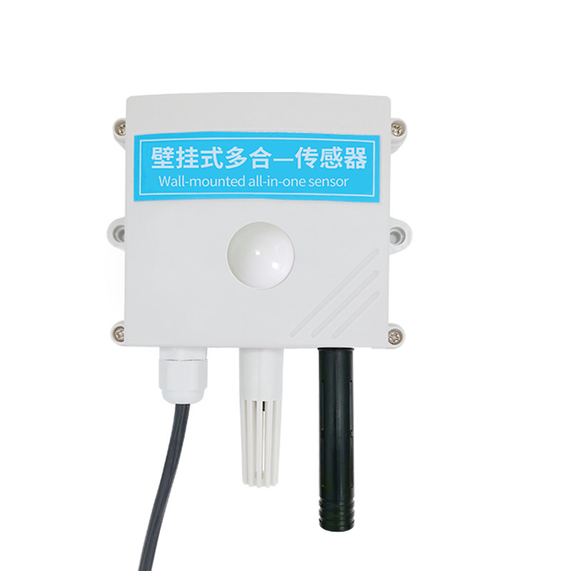 仪谷壁挂式温湿度光照二氧化碳多合一传感器485输出模拟量变送器