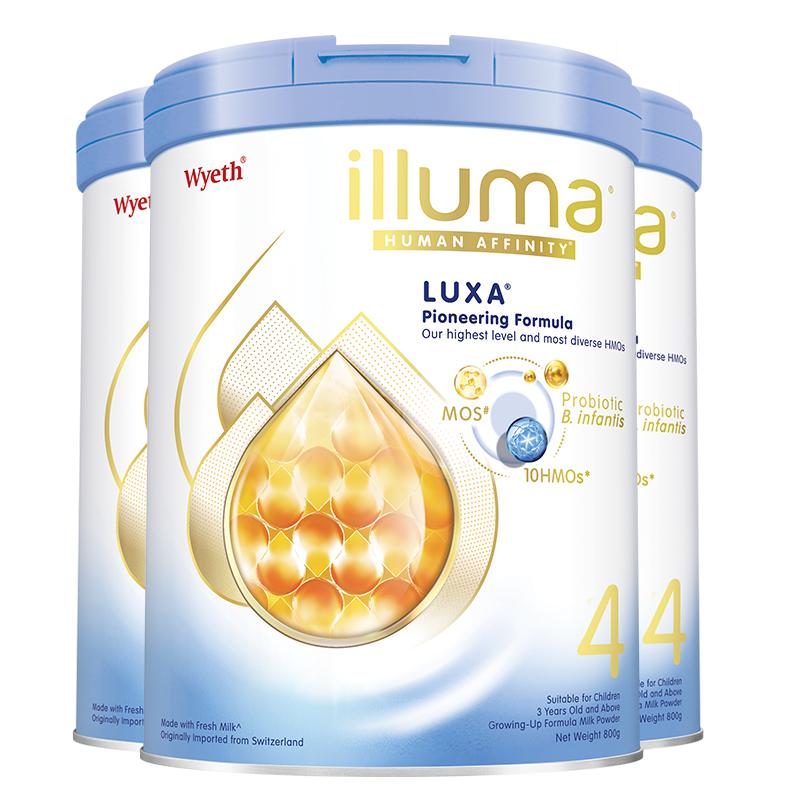 【3罐】惠氏启赋luxa未来4段10HMO婴幼儿配方奶粉800g重磅新品
