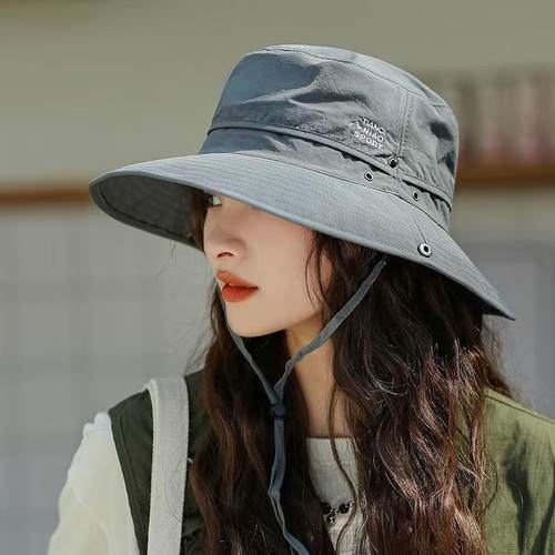 2025新款速干户外遮阳帽小帽子大头登山防晒围头男士女渔夫帽徒步