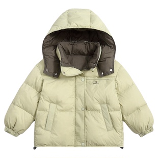 胖胖象儿童连帽鸭绒羽绒服秋冬季男女童韩版轻盈保暖加厚羽绒外套