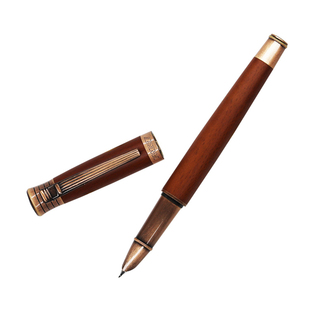 扬子鳄996古铜拉丝红木款铜制复古高档练字书法美工钢笔学生礼品