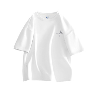 回力白色纯棉大码男士短袖T恤夏季简约潮牌百搭学生休闲半袖体恤