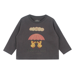 大耳象女童卡通印花T恤2026春季新款宝儿纯棉休闲百搭长袖上衣