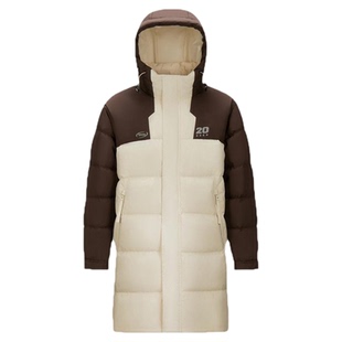 森马羽绒服男冬装80绒子中长款连帽外套宽松运动风拼色上衣时尚潮