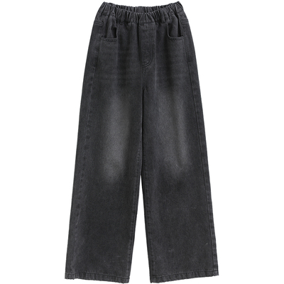 诺诺公主S1N初中生牛仔裤女2026春季新款高中学生直筒窄版阔腿裤