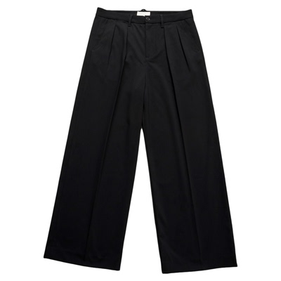 NOFAITH双褶A字版型西裤男秋冬款宽松直筒垂坠感羊毛混纺休闲长裤