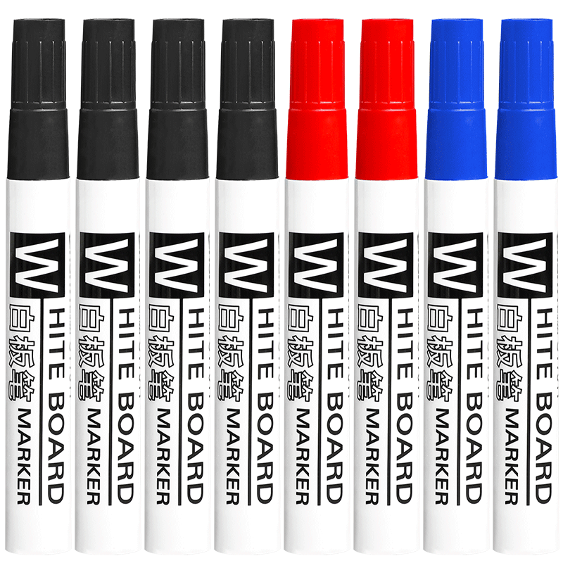可擦白板笔教师用水性黑色办公会议用黑板笔蓝色红色学生画板笔写字笔易擦写粗头大头记号笔可擦除送白板擦