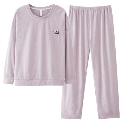 芬腾可安秋冬款加绒海岛绒睡衣冬季女款套头珊瑚绒家居服加厚保暖