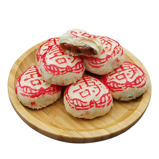 白皮寿桃字饼红果山楂陷酥皮小京八件传统老式糕点心天津特产礼盒