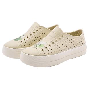 户外旅游洞洞鞋native凉鞋可下水女鞋厚底增高女款足弓支撑小白鞋