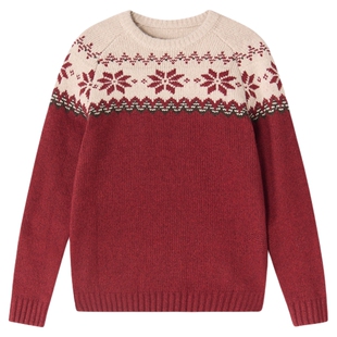 笛莎官方童装女童青少年毛衣冬季新款大童女孩学生宽松费尔岛毛衫