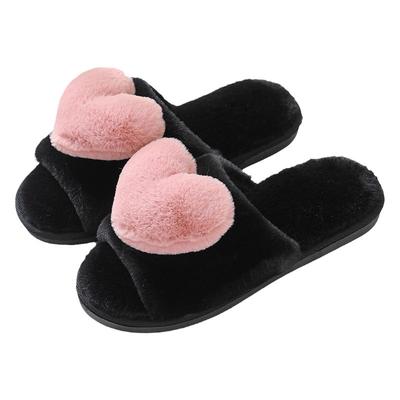跨境爱心室内毛毛拖鞋